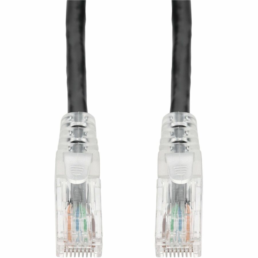 AddOn 100ft Black CAT6 PVC Ethernet Cable Snagless Easy Clear Boot TAA RJ-45 M/M CAT 6