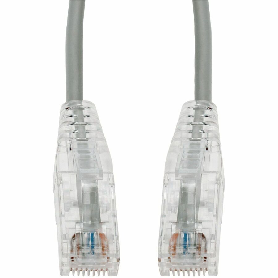 AddOn 100ft Gray CAT6 Slim PVC Ethernet Cable Snagless Clear-Claw RJ-45 M/M CAT 6