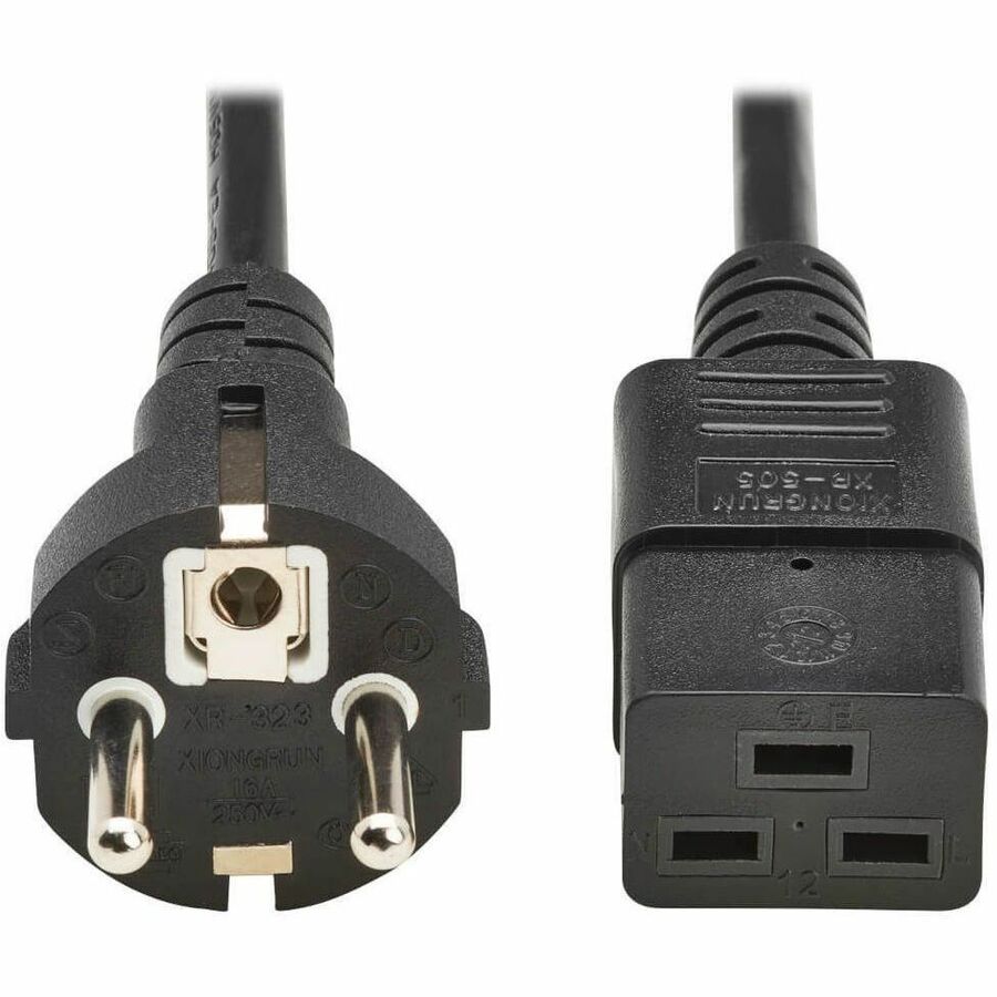 Eaton Tripp Lite Series EU Computer Power Cord, Schuko to C19 - 16A, 250V, H05VV-F, 2.5 m (8.2 ft.), Black