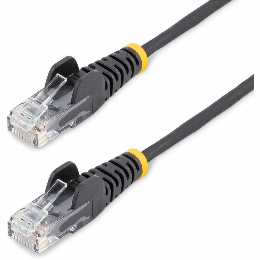 StarTech 5ft Black Slim CAT6 Ethernet Cable, Slim Snagless RJ45, UTP, LSZH, 28AWG Bare Copper, Slim Network Patch Cord
