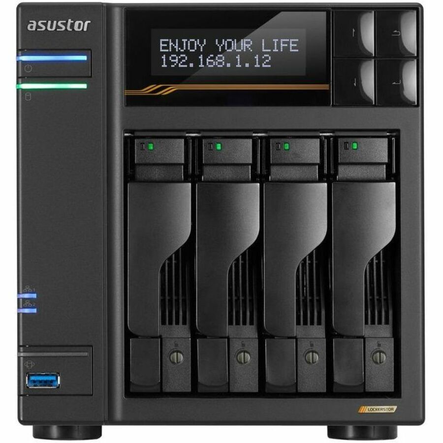 Asustor Lockerstor 4 Gen3 AS6804T 4 Bay NAS, Quad-Core 2.3GHz CPU