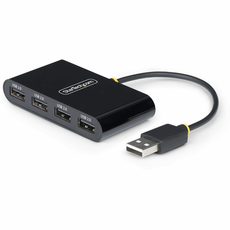 StarTech 4-Port USB 2.0 Hub, USB Bus Powered, Small Travel Mini USB Hub, Multi-Port USB 2.0 Splitter, Portable USB Hub, 480Mbps