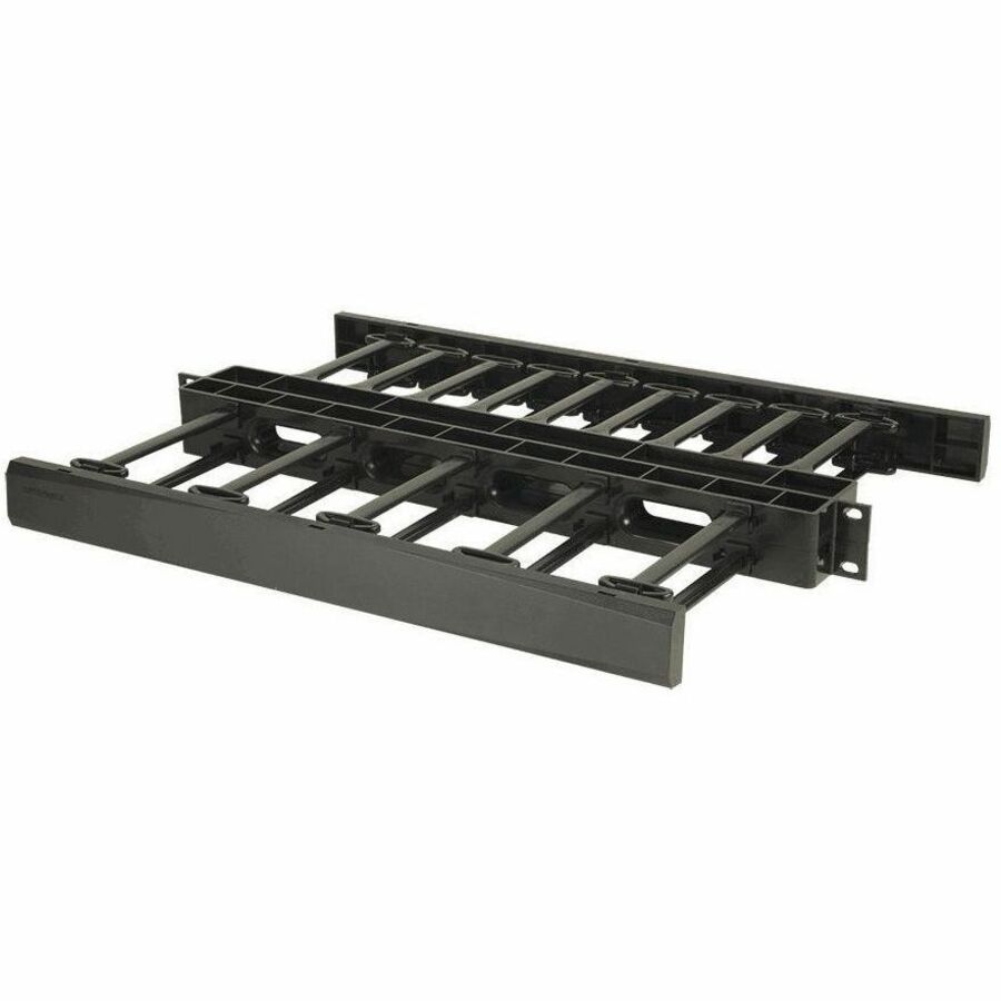 Ortronics Horizontal Cable Manager, Double Sided, 1 rack unit, White