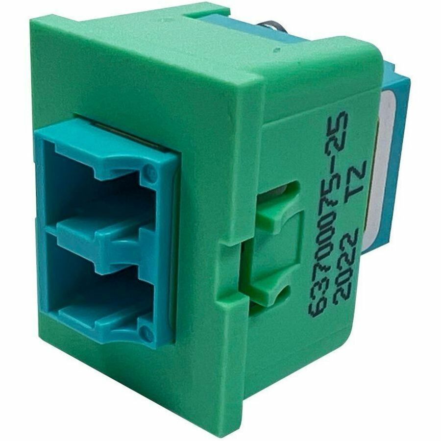 Ortronics TracJack Module, 1-LC Duplex, OM3/4, Aqua adapter, Light Green Housing