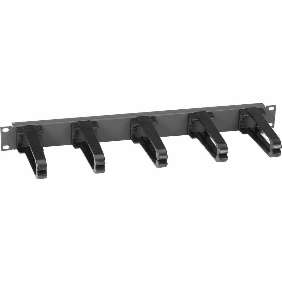 Black Box Horizontal IT Rackmount Cable Manager - 19-in. Single-Sided, Plastic Ring, Black