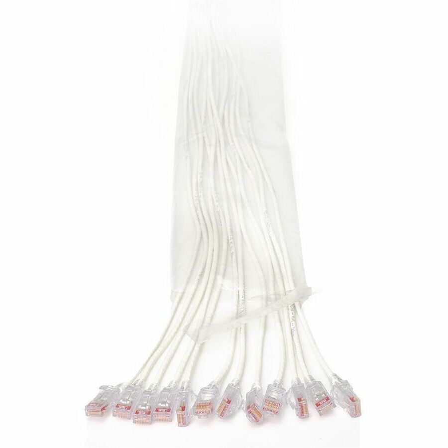 Ortronics EZ Patch Flat Pack Reduced Diameter CAT6 7ft, 24 Pack, White