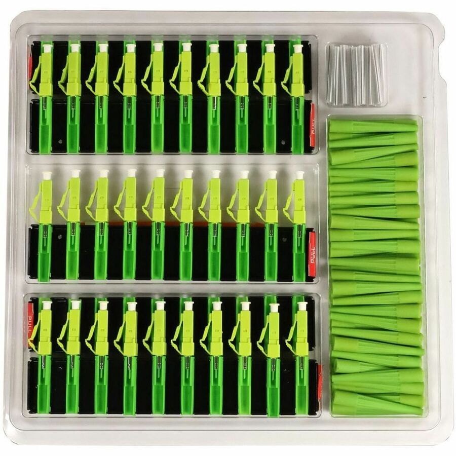 Ortronics Splice-on Connector, LC, OM5, 900um, LIME, 50 PK