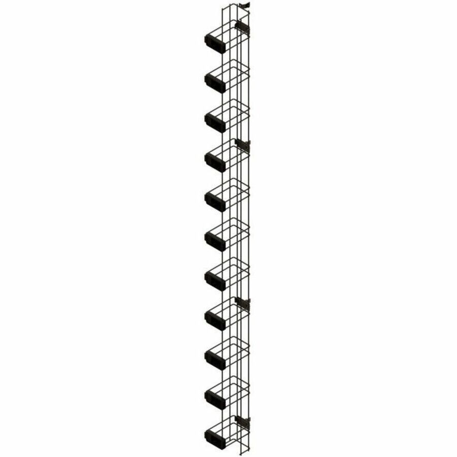 Ortronics MM20 Vertical Manager with Latches, 4"W x 6.12 in Deep for 7ft MM20 Racks, Black