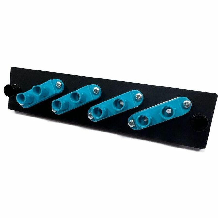 Ortronics Q-Series OFP Adapter Panel, 4, ST, Duplex, OM3, Aqua