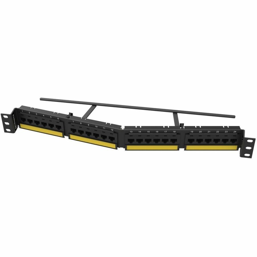 Ortronics Techchoice Cat6A Patch Panel, Angled 24 Port