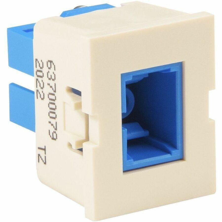 Ortronics Tracjack SC Simplex, Blue Adapter, Flush Mount, Single-Mode, Fog White Housing