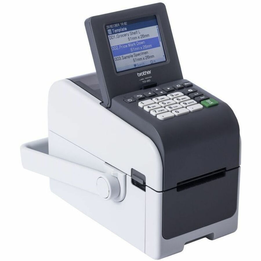 Brother TD-2350DSAH300 Desktop, Retail, Healthcare, Warehouse, Logistic, Manufacturing Direct Thermal Printer - Monochrome - Desktop - Label Print - Fast Ethernet - USB - USB Host - Serial - Bluetooth 5.2 - IEEE 802.11a/b/g/n Wireless LAN - 3.5" (88.90 mm