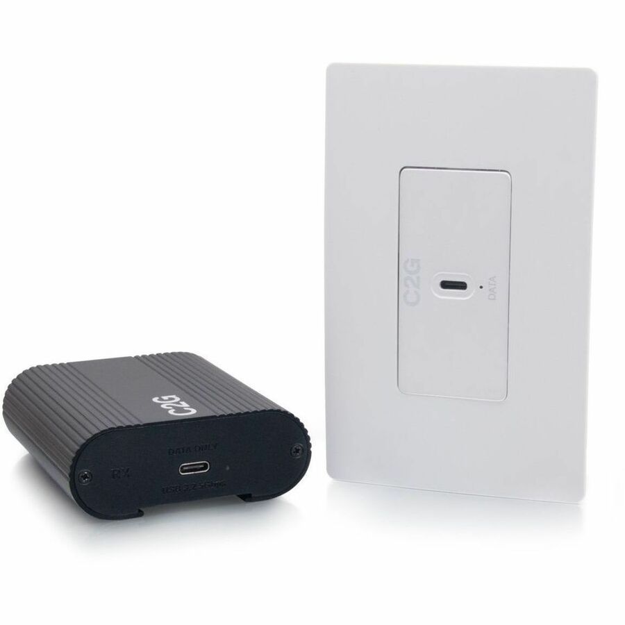 C2G Superbooster 1-Port USB over Cat6a Wall Plate to Box Extender Kit - USB 3.2 Gen1 (5Gbps)