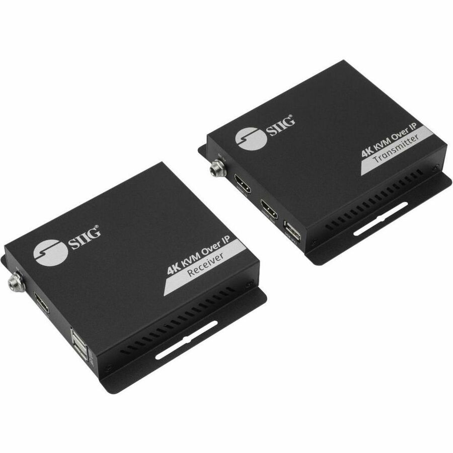SIIG HDMI 4K30Hz KVM Over IP Extender - 120m(394ft) - Over IP KVM Extender - One to Many - HDMI Loop-out - Downscaler - Low-latency