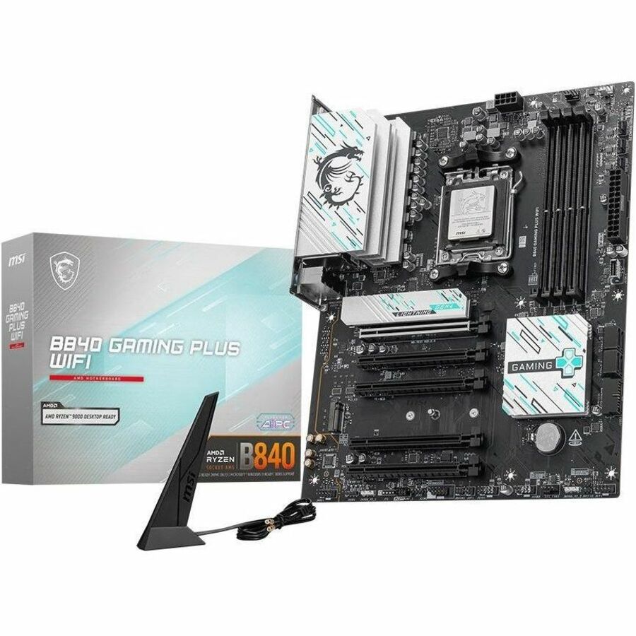 MSI B840 GAMING PLUS WIFI Gaming Desktop Motherboard - B840 Chipset - Socket AM5 - ATX