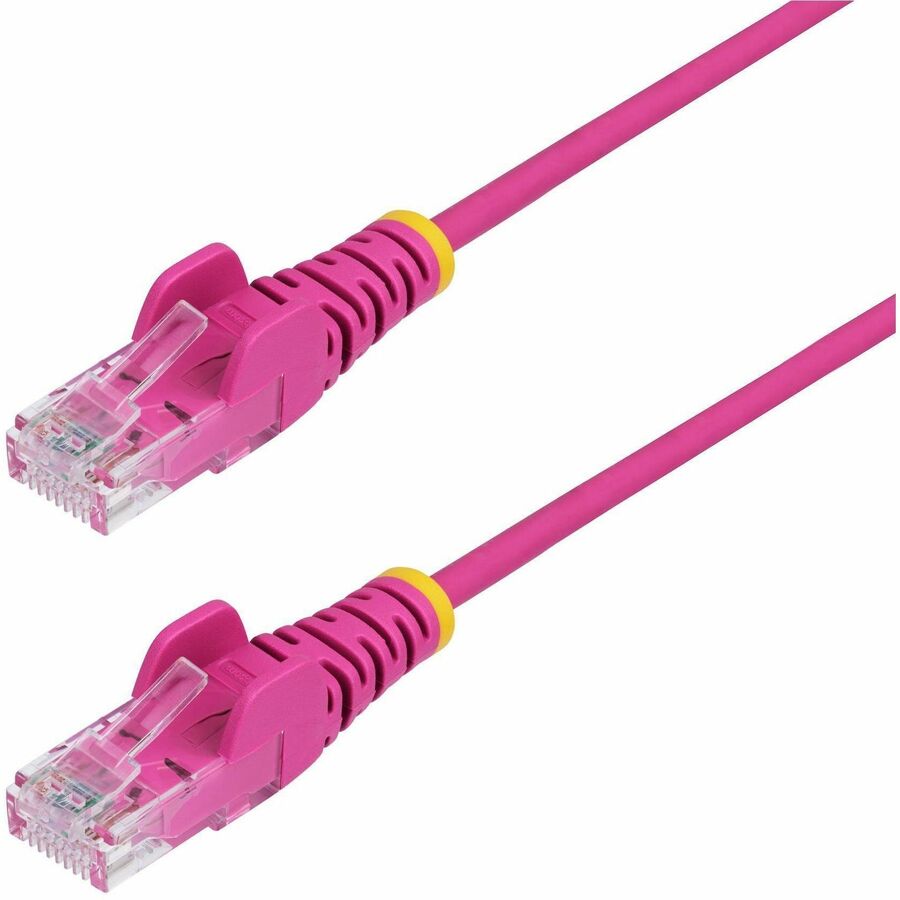 StarTech 2ft Pink Slim CAT6 Ethernet Cable, Slim Snagless RJ45, UTP, LSZH, 28AWG Bare Copper, Slim Network Patch Cord
