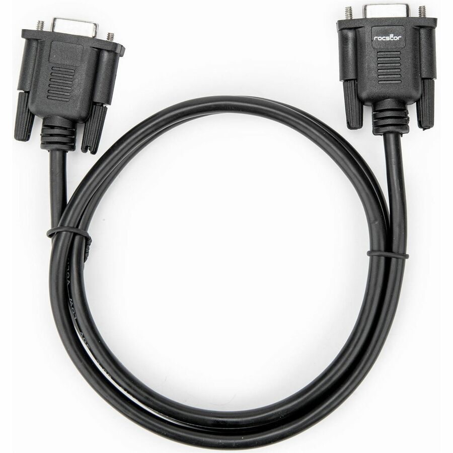 Rocstor 3.2ft Black DB9 RS232 Serial Null Modem Cable F/F