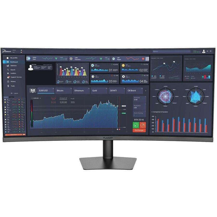 Planar PZN3815Q 38" Class UW-QHD+ Curved Screen LED Monitor - 21:9