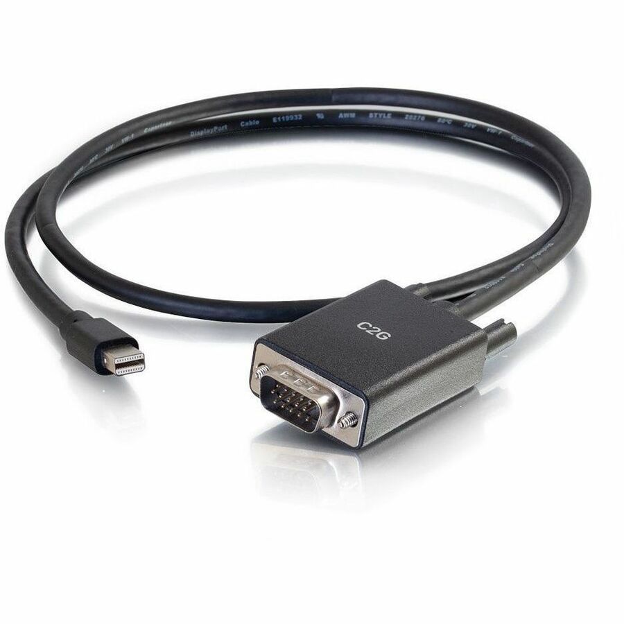 C2G 10ft (3m) Mini DisplayPort Male to VGA Male Active Adapter Cable - Black