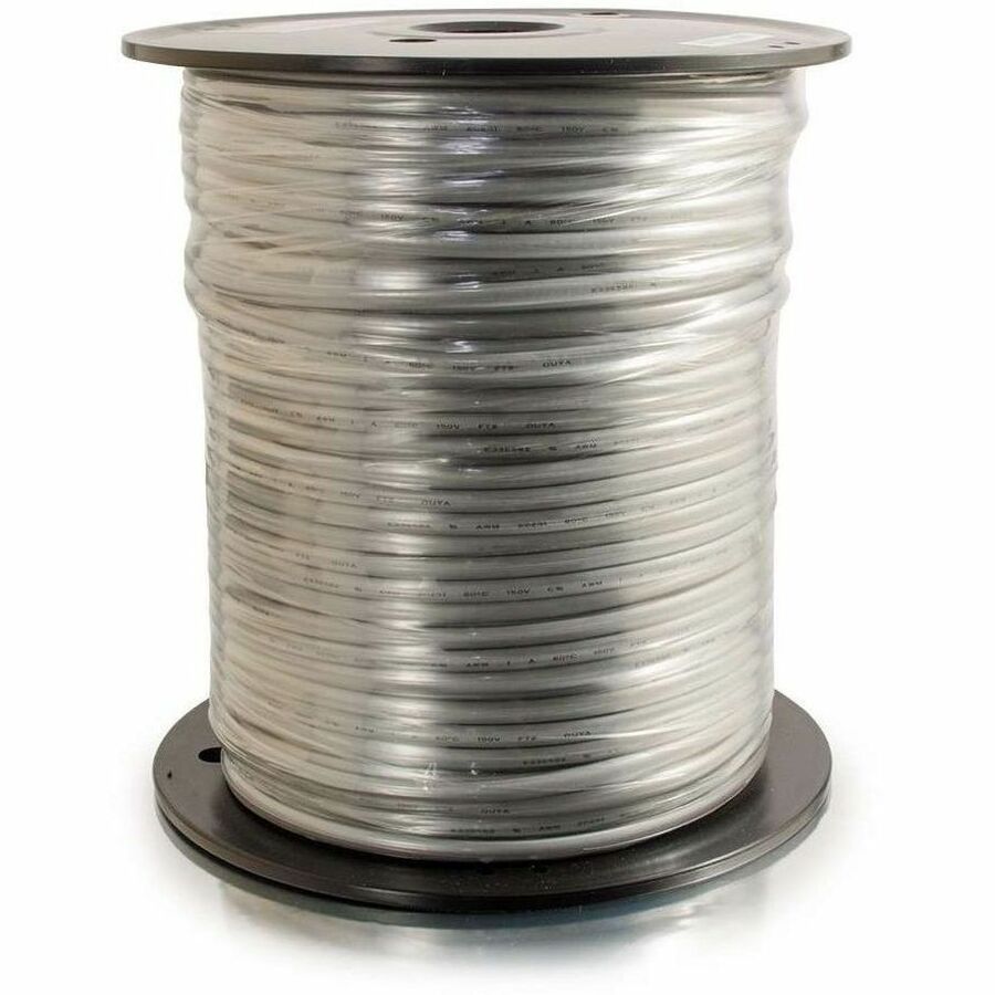 C2G 500ft (152.4m) 28AWG 4-Conductor Silver Satin Modular Flat Telephone Cable Reel