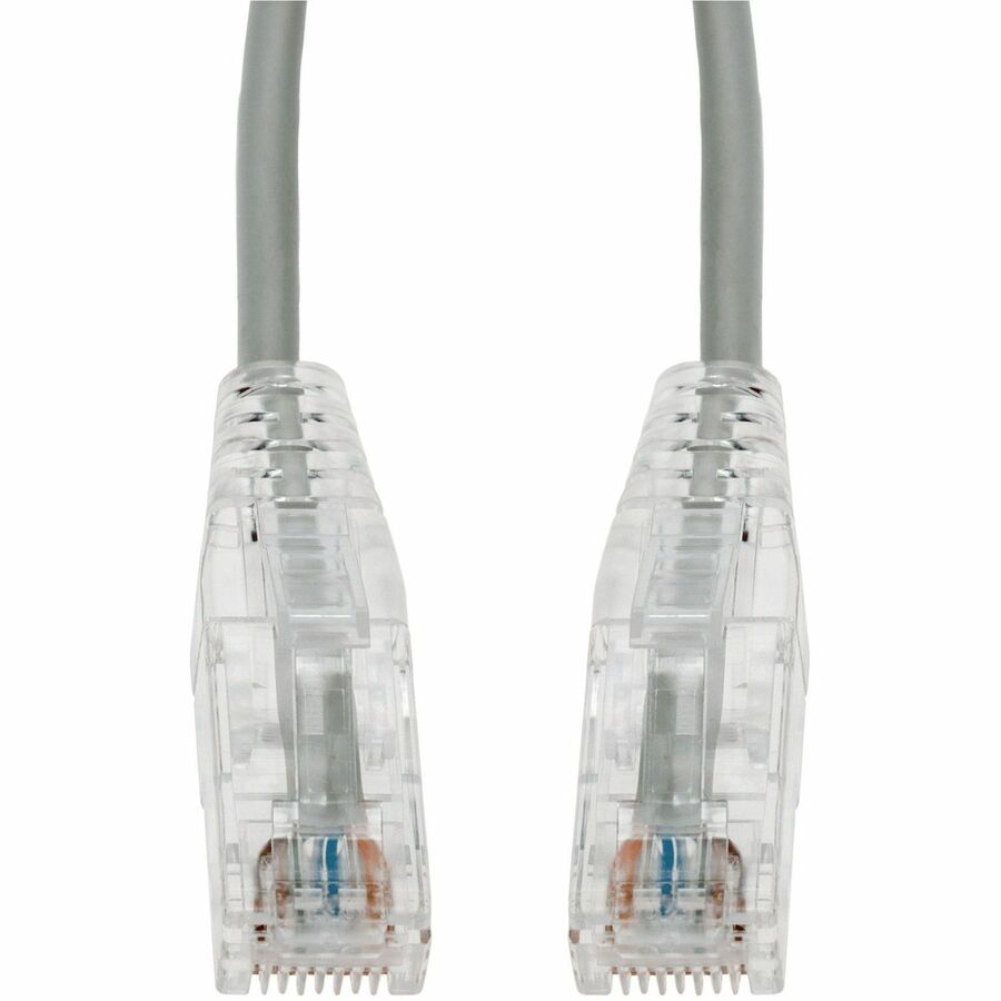 AddOn 10ft Gray CAT 6A Slim PVC Ethernet Cable Snagless Clear-Claw TAA RJ-45 M/M