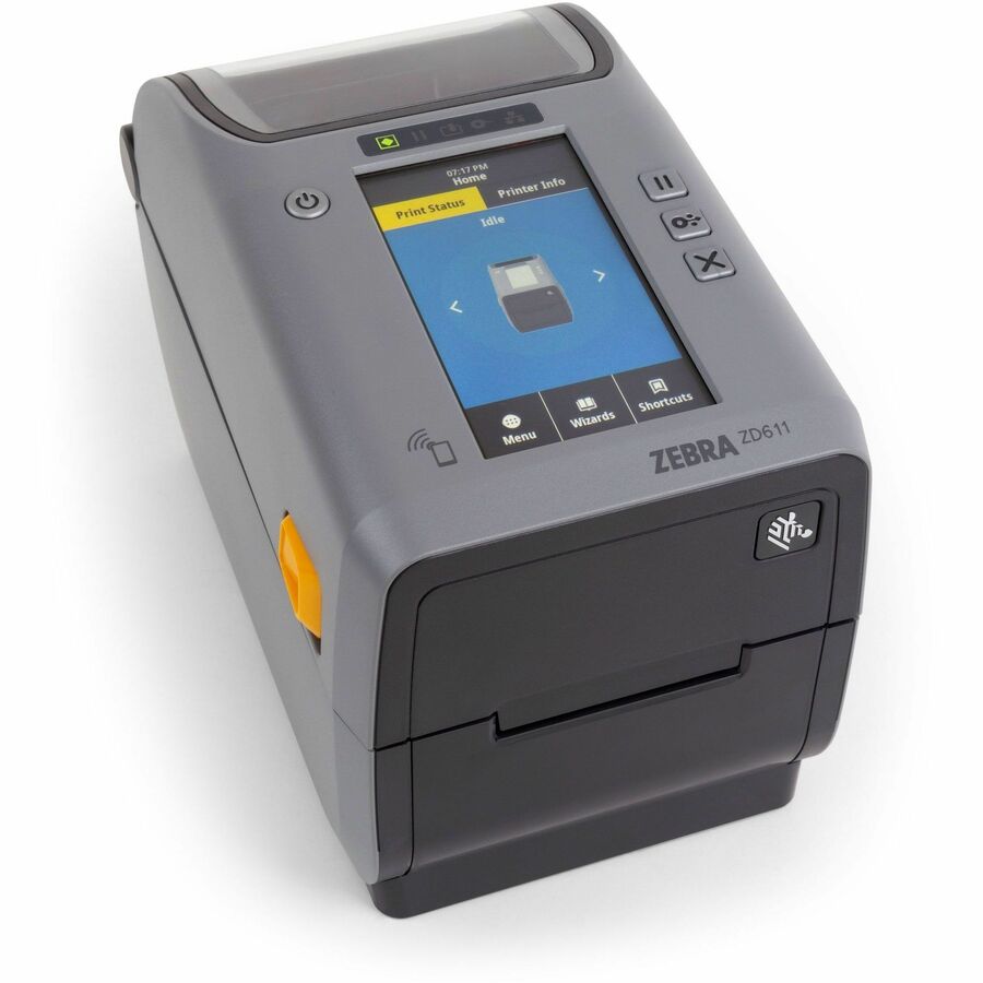 Zebra ZD611 Single Sided Desktop, Retail, Hospitality, Healthcare, Government Thermal Transfer Printer - Color - Label/Receipt Print - Fast Ethernet - USB - USB Host - Bluetooth - IEEE 802.11ac Wireless LAN - Near Field Communication (NFC) - RFID - TAA Compliant