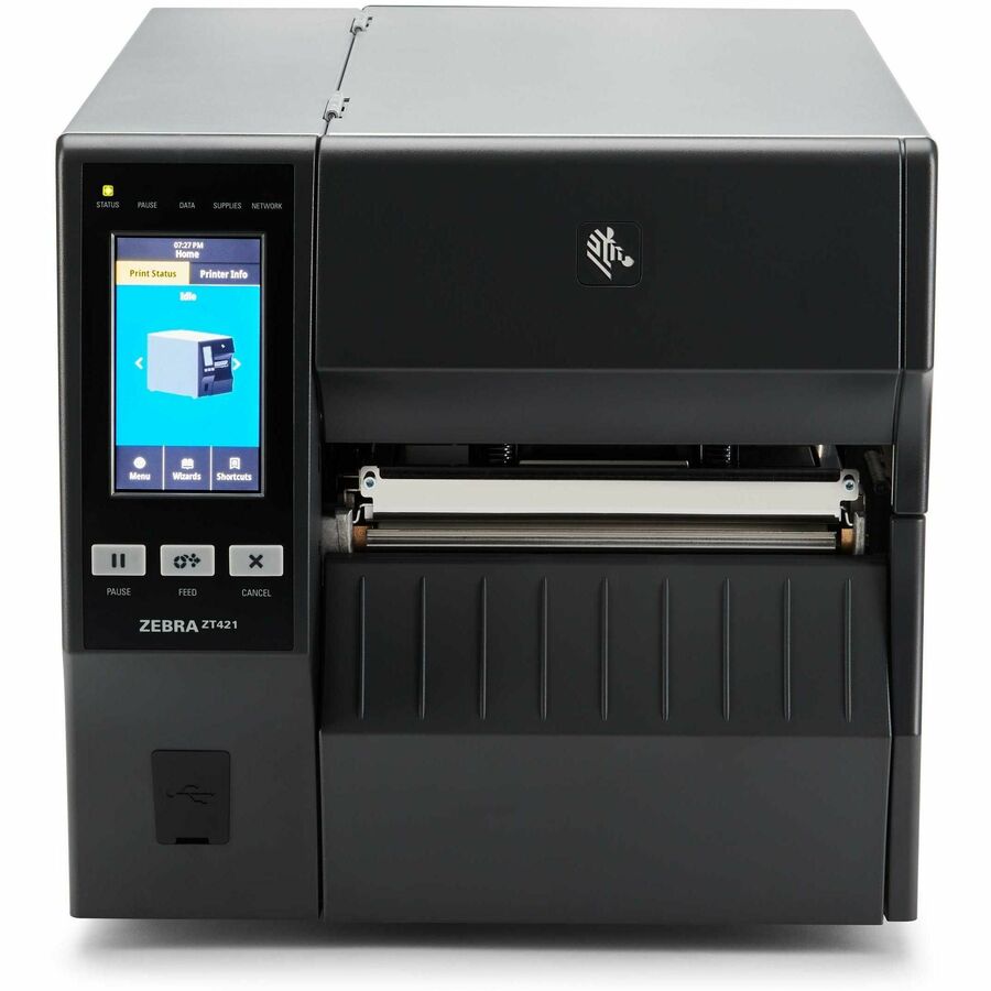 Zebra ZT421 Industrial Direct Thermal/Thermal Transfer Printer - Monochrome - Label Print - Ethernet - USB - Serial - Bluetooth 5.3 - Wireless LAN - Near Field Communication (NFC)