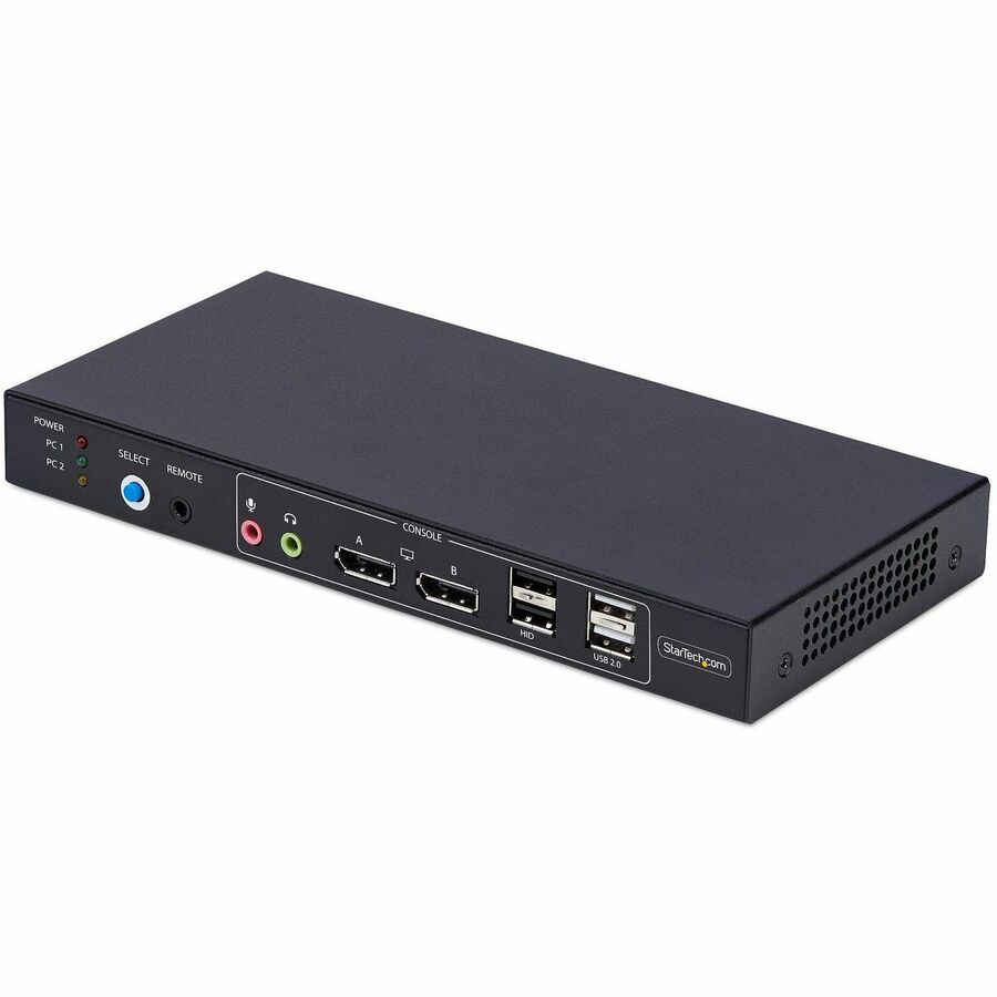 StarTech 2-Port Dual-Monitor DisplayPort KVM Switch with Dual View Video Matrix, 4K 60Hz, 4x USB Hub Ports, TAA Compliant