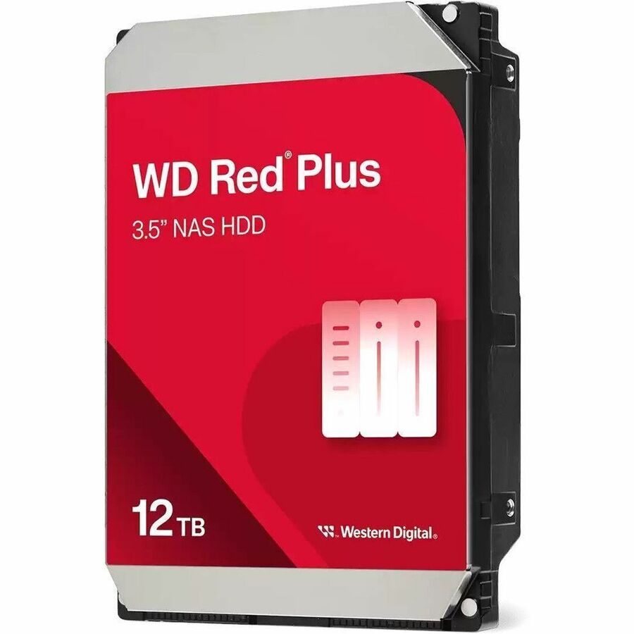 WD Red Plus WD120EFGX 12 TB Hard Drive - 3.5" Internal - SATA (SATA/600) - Conventional Magnetic Recording (CMR) Method
