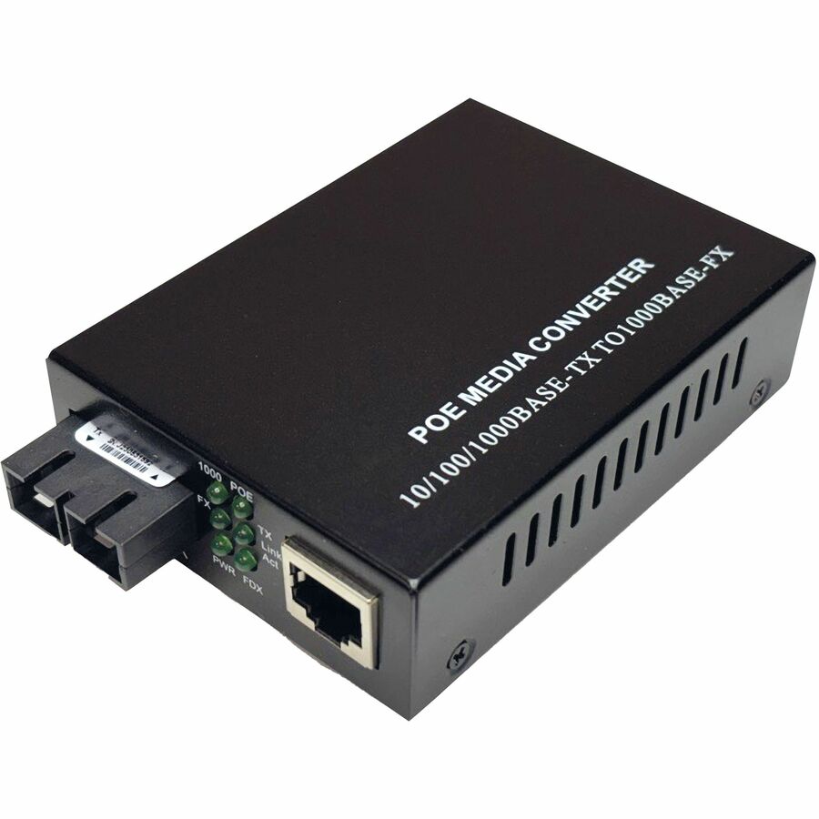 Black Box Gigabit Ethernet (1000-Mbps) PoE+ Media Converter - 10/100/1000-Mbps Copper to 1000-Mbps Fiber