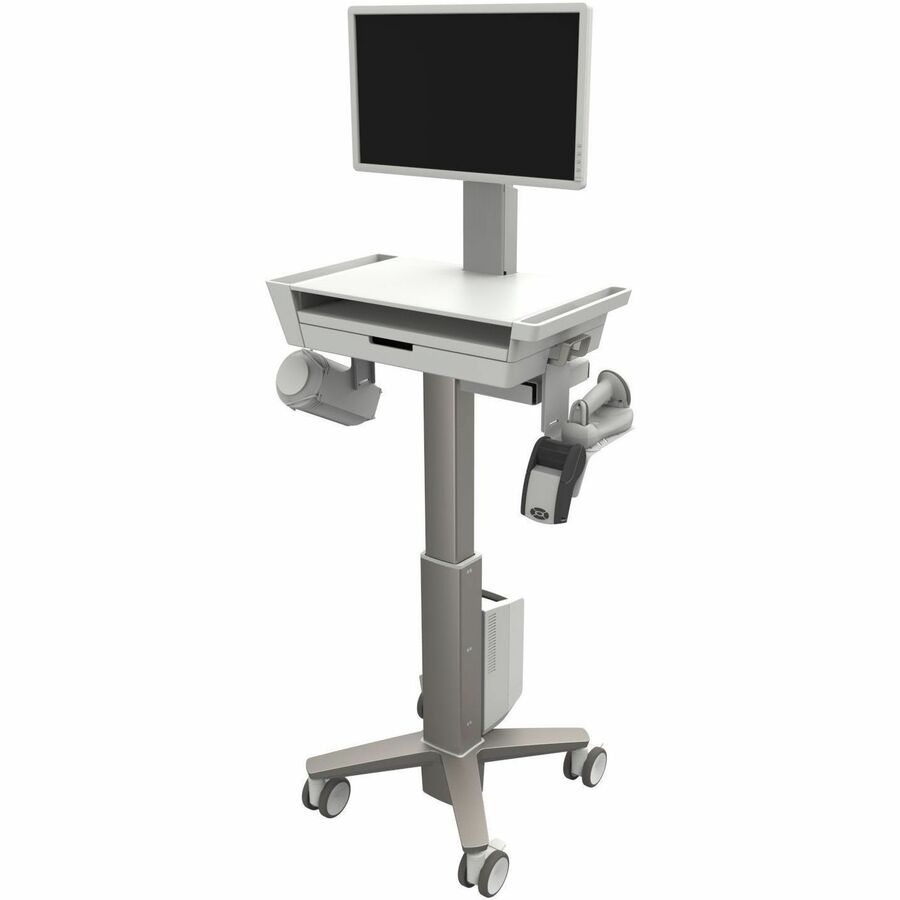 Ergotron CareFit™ Slim 2.0 LCD Cart, 1 Drawer (1x1), w/ Fixed Monitor Mount