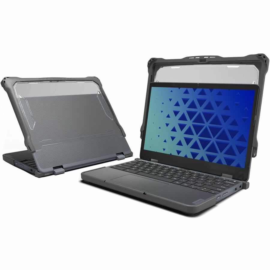 MAXCases Extreme Shell-F2 Slide Chromebook Case for Lenovo 500e/500w G4 Chromebook 2:1 12" (Modified) (Grey/Clear) (Replacement For LN-ESF-500E-G4-GRY)