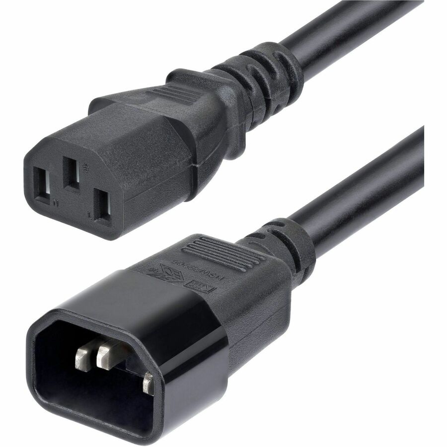 StarTech 15ft (4.5m) Power Extension Cord, C14 to C13 PDU Power Cord, 15A 250V, 14AWG, UL Listed