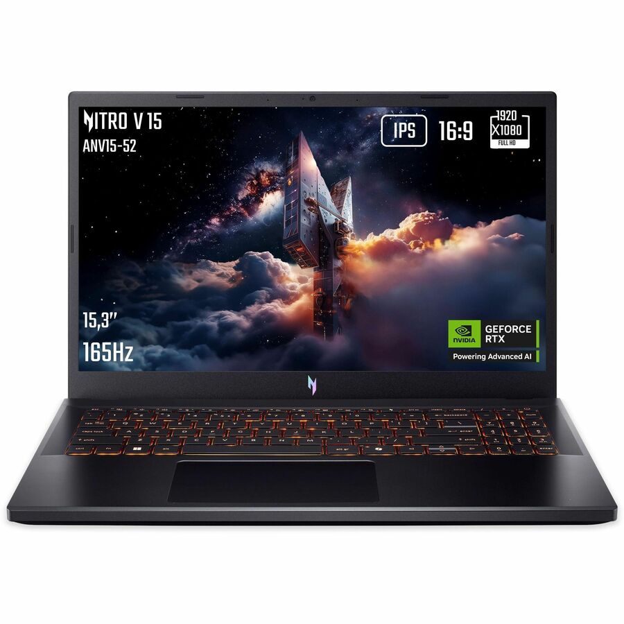 Acer Nitro V 15 ANV15-52 ANV15-52-57BB 15.6" Gaming Notebook - Full HD - 165 Hz - Intel Core i5 13th Gen i5-13420H - 16 GB - 512 GB SSD - English Keyboard - Black
