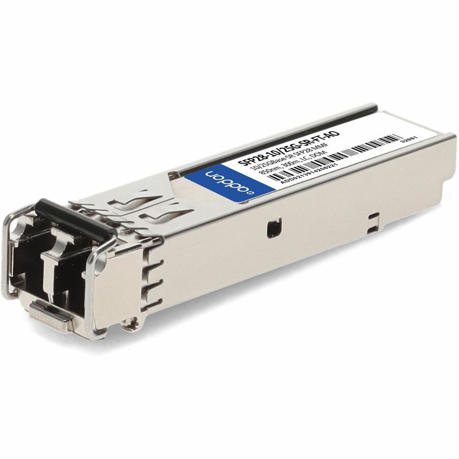 AddOn Fortinet Compatible TAA 25GBase-SR SFP28 Transceiver Dual Rate 10/25G (MMF, 850nm, 300m, LC, DOM)
