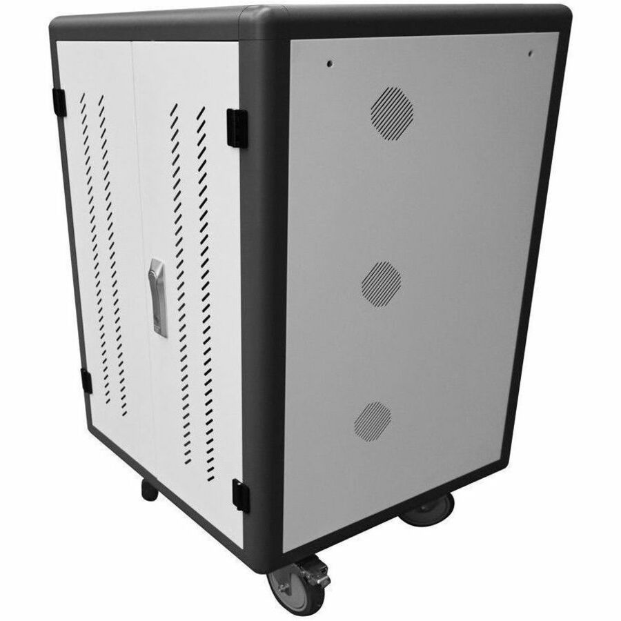 4XEM 30-Port Sliding Shelf Tablet & Laptop PDU Charging Cart