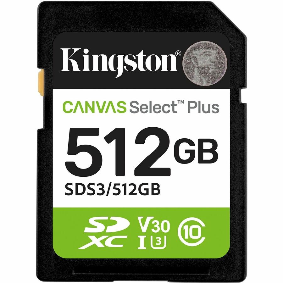 Kingston Canvas Select Plus 512 GB Class 10/UHS-I (U3) V10 SDXC - 1