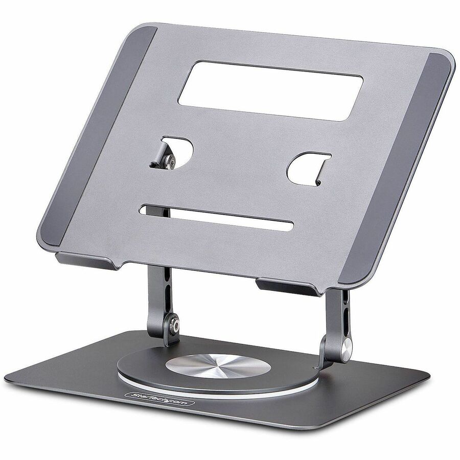 StarTech Rotating Laptop Stand, 360 Swivel, Ergonomic Desk Riser for Computer, Adjustable Height/Tilt, Max 11lb, Aluminum, Portable