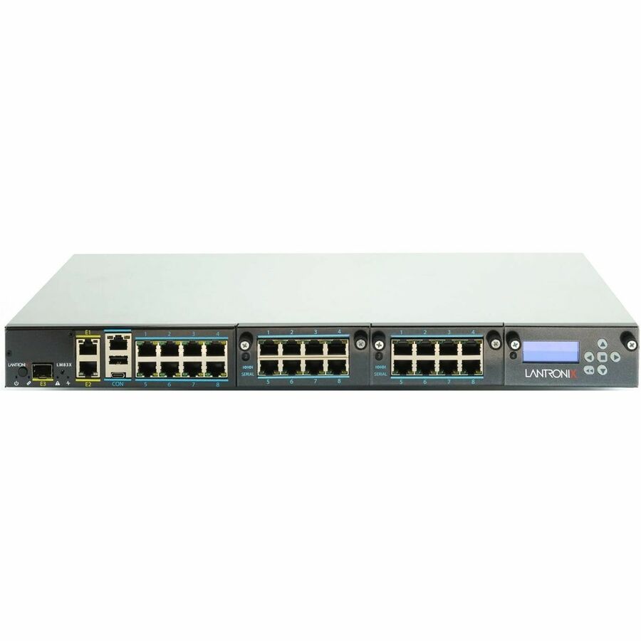 LM83X Console Server with 24 total serial ports & LCD card, dual DC power