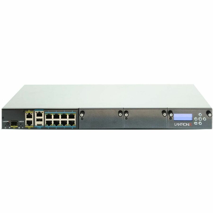 LM83X Console Server with 8 total serial ports & LCD card, dual DC power