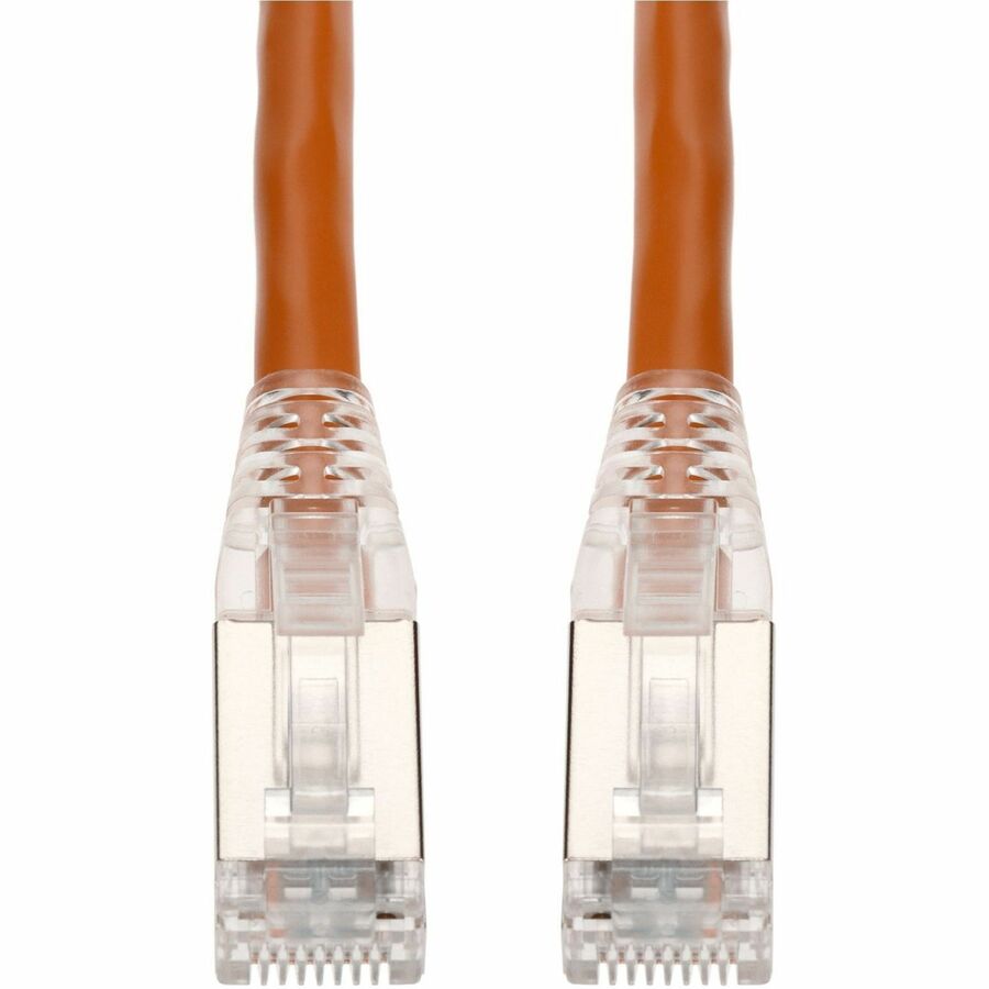 AddOn 25ft Orange CAT 6A Shielded PVC Ethernet Cable Snagless Easy Clear Boot RJ-45 M/M