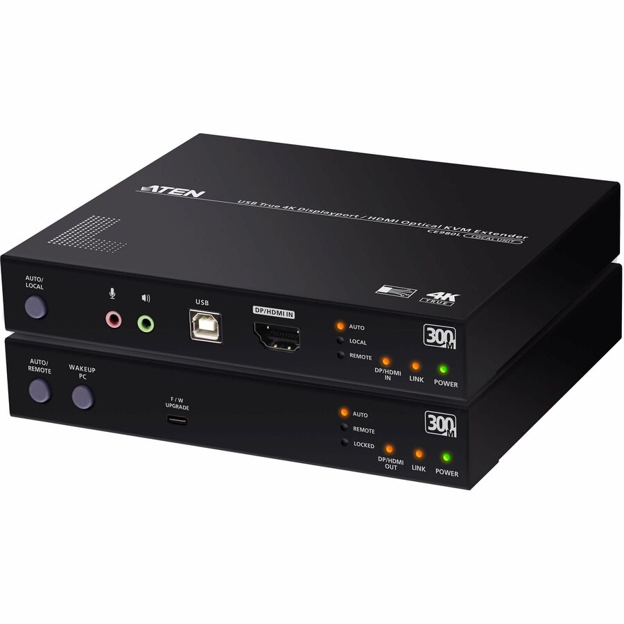 ATEN USB True 4K DisplayPort/HDMI Optical KVM Extender (True 4K @ 300 m)