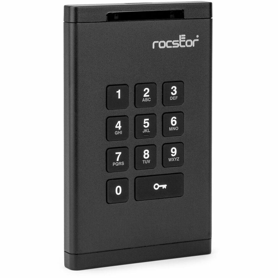 Rocstor DataSecure EX20 8 TB Portable Rugged Solid State Drive - External - Black - TAA Compliant