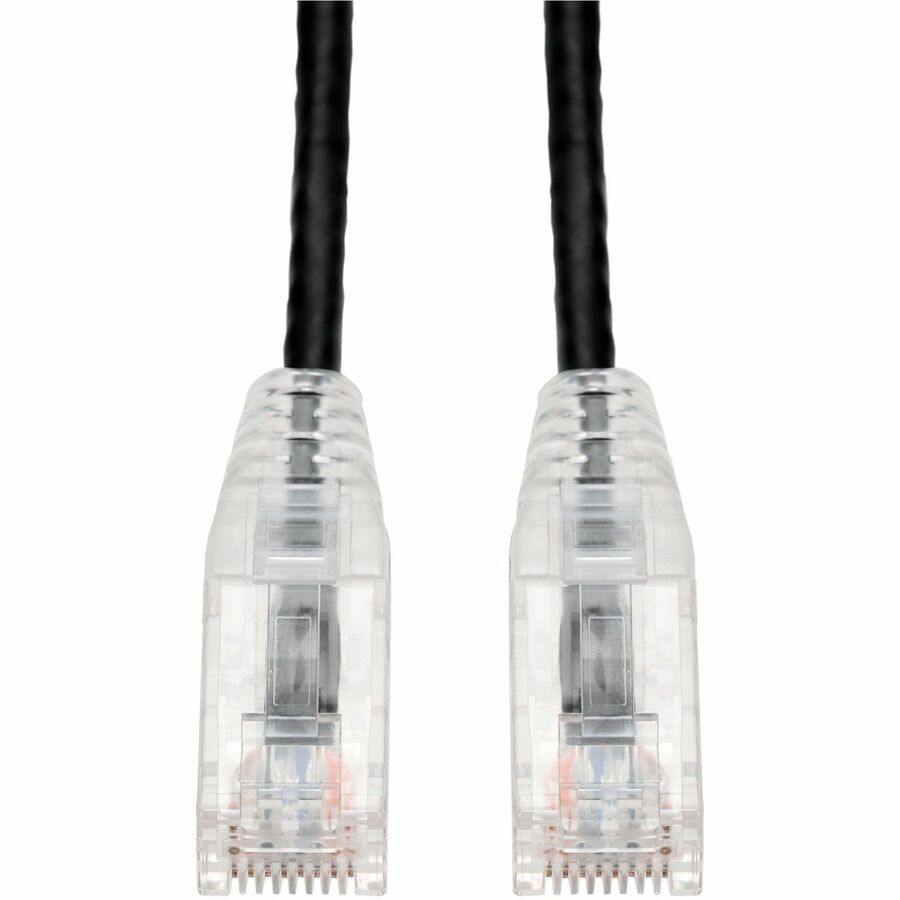 AddOn 10-Pack 10ft Black CAT 6A Slim PVC Ethernet Cable Snagless Clear-Claw RJ-45 M/M Bulk Bag Packaged, No Twist Ties
