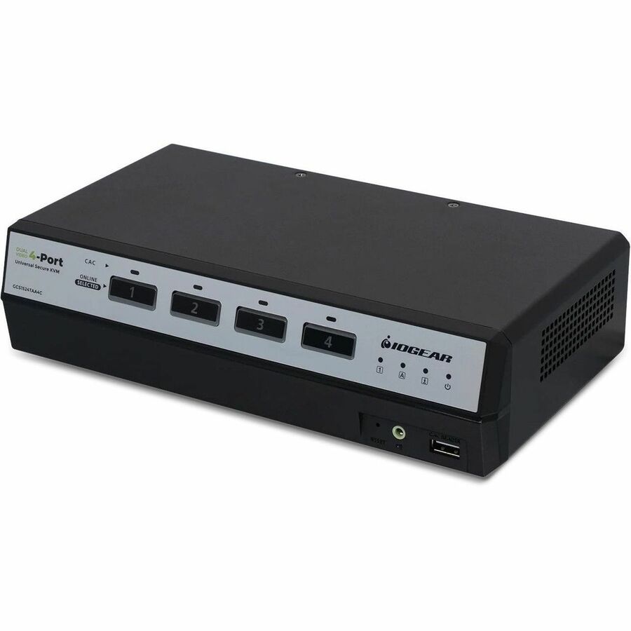 IOGEAR 4-Port Dual View True Universal (DP/HDMI) Secure KVM Switch w/Audio and CAC Support