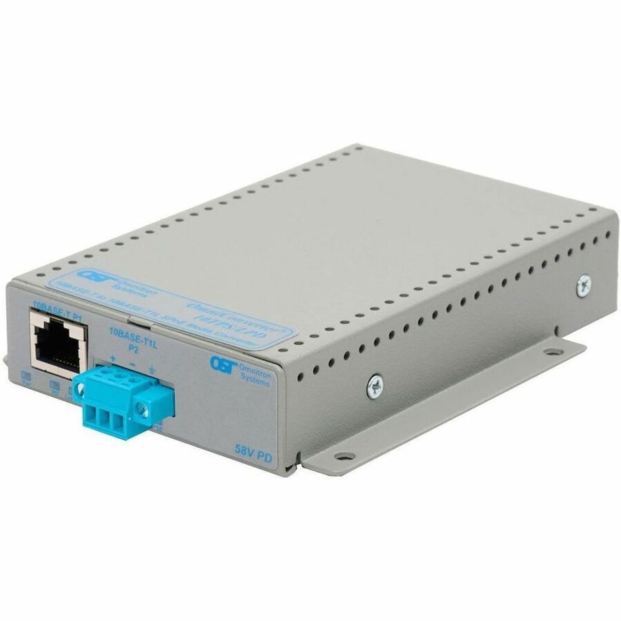 OmniConverter 10T/APS 1 x 10BASE-T RJ-45 and 1 x 10BASE-T1L Terminal APS Class C, DC Terminal, Extended Temp