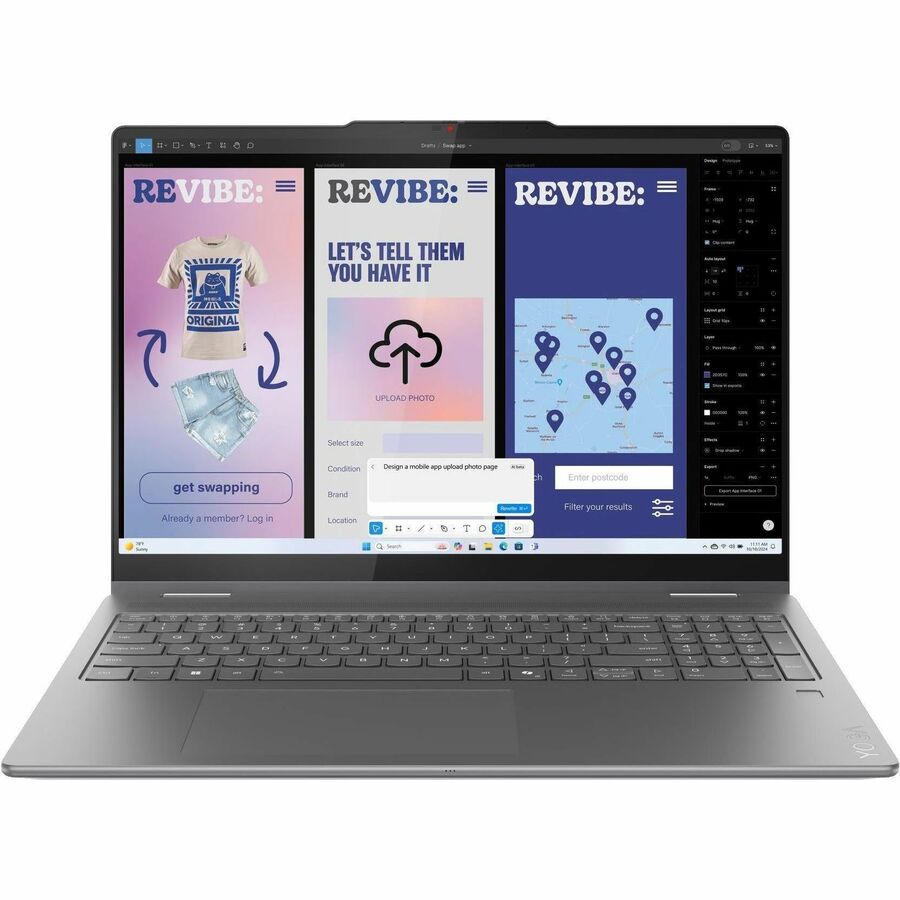 LENOVO DCG SOURCING Yoga 7 16ILL10 83JT0000US 16" Touchscreen Convertible Copilot+ PC 2 in 1 Notebook - WUXGA - 60 Hz - Intel Core Ultra 5 226V - 16 GB - 512 GB SSD - English Keyboard - Luna Gray