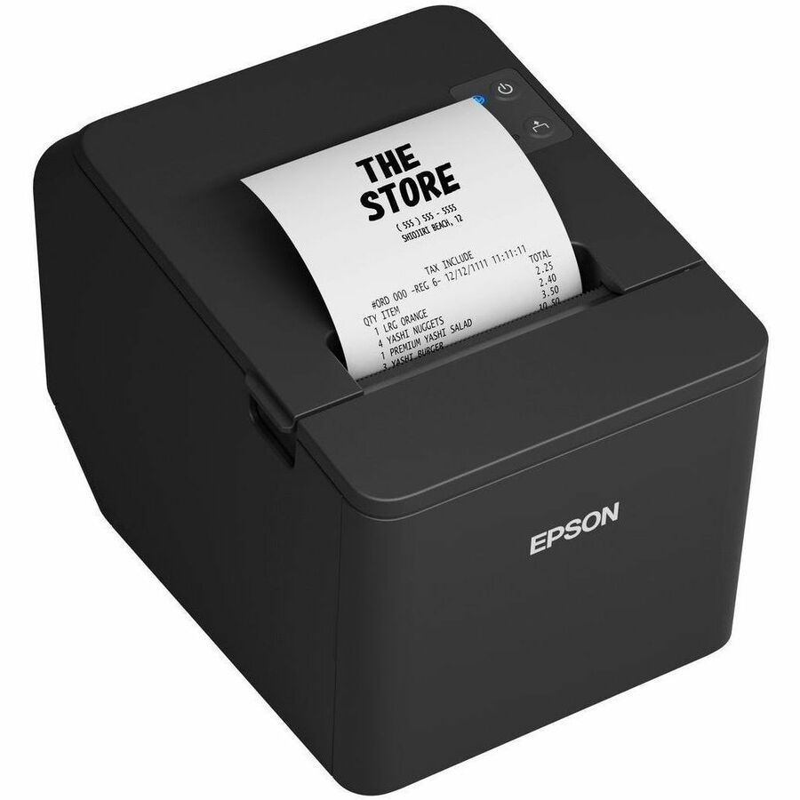 Epson TM-T20IV POS System Direct Thermal Printer - Monochrome - Receipt Print - USB - Serial - UK - With Cutter - Black