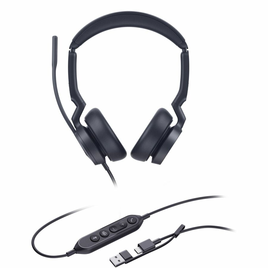 Yealink UH46 Headset - Stereo - USB Type C, USB Type A - Wired - 20 Hz to 20 kHz - Over-the-head, On-ear - Binaural - Supra-aural - 1.97 ft Cable - Noise Cancelling Microphone - Noise Canceling