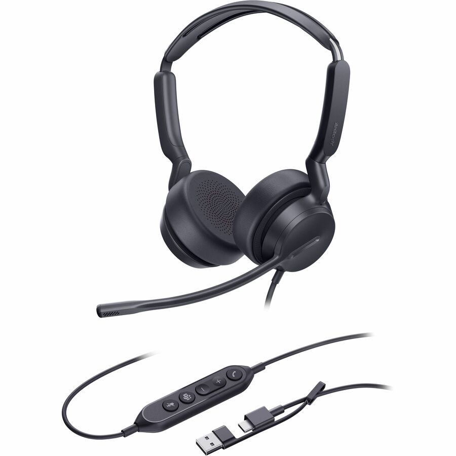 Yealink UH42 Headset - Microsoft Teams Certification - Stereo - USB Type C, USB Type A - Wired - 20 Hz to 20 kHz - Over-the-head, On-ear - Binaural - Supra-aural - 1.97 ft Cable - Noise Cancelling Microphone - Noise Canceling